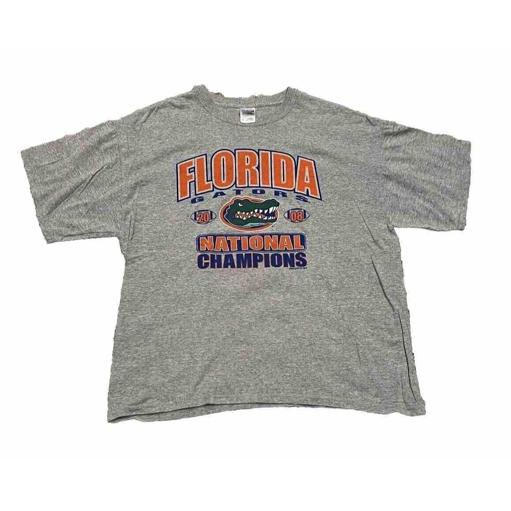 2008 Florida University Gators National Football Champions Adult Gray XL T-Shirt
